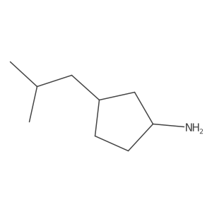 3-(2-Methylpropyl)cyclopentan-1-amine结构式