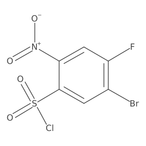 5-Bromo-4-fluoro-2-nitrobenzene-1-sulfonyl chloride结构式