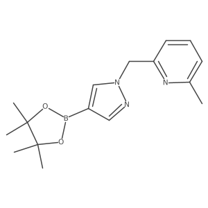 2-Methyl-6-[[4-(4,4,5,5-tetramethyl-1,3,2-dioxaborolan-2-yl)-1H-pyrazol-1-yl]methyl]pyridine结构式