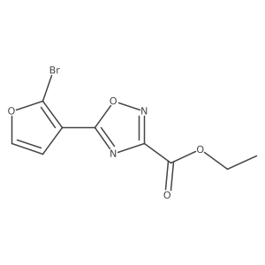 Ethyl 5-(2-bromofuran-3-yl)-1,2,4-oxadiazole-3-carboxylate结构式
