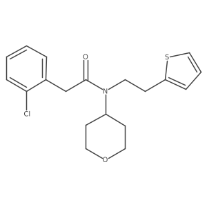 2-(2-chlorophenyl)-N-(tetrahydro-2H-pyran-4-yl)-N-(2-(thiophen-2-yl)ethyl)acetamide结构式
