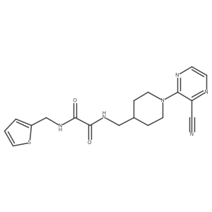 N1-((1-(3-cyanopyrazin-2-yl)piperidin-4-yl)methyl)-N2-(thiophen-2-ylmethyl)oxalamide结构式