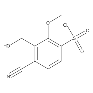 Benzenesulfonyl chloride, 4-cyano-3-(hydroxymethyl)-2-methoxy-结构式
