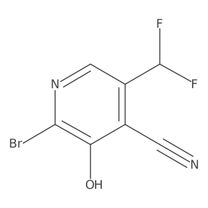 2-Bromo-5-(difluoromethyl)-3-hydroxyisonicotinonitrile结构式