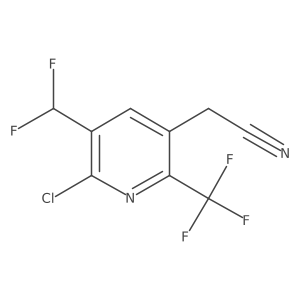 2-(6-Chloro-5-(difluoromethyl)-2-(trifluoromethyl)pyridin-3-yl)acetonitrile Structure