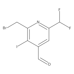 2-(Bromomethyl)-6-(difluoromethyl)-3-iodopyridine-4-carboxaldehyde结构式