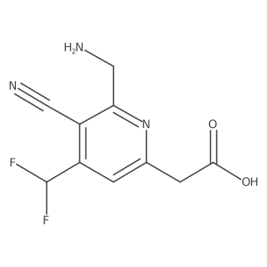 2-(Aminomethyl)-3-cyano-4-(difluoromethyl)pyridine-6-acetic acid结构式