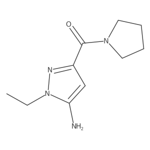 1-ethyl-3-(pyrrolidin-1-ylcarbonyl)-1H-pyrazol-5-amine结构式