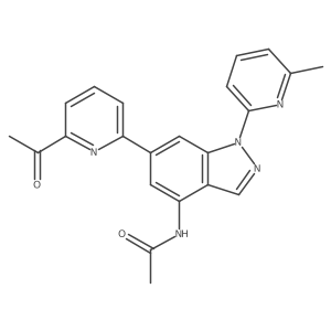 N-[6-(6-acetyl-2-pyridinyl)-1-(6-methyl-2-pyridinyl)-1H-indazol-4-yl]acetamide结构式