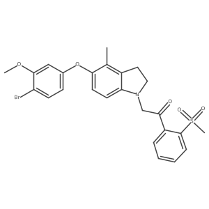2-(5-(4-Bromo-3-methoxyphenoxy)-4-methylindolin-1-yl)-1-(2-(methylsulfonyl)phenyl)ethanone结构式