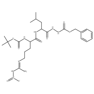 L-Leucine, N-[N2-[(1,1-dimethylethoxy)carbonyl]-N5-[imino(nitroamino)methyl]-L-ornithyl]-, 2-[(phenylmethoxy)carbonyl]hydrazide结构式