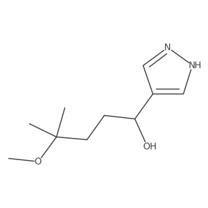4-methoxy-4-methyl-1-(1H-pyrazol-4-yl)pentan-1-ol结构式