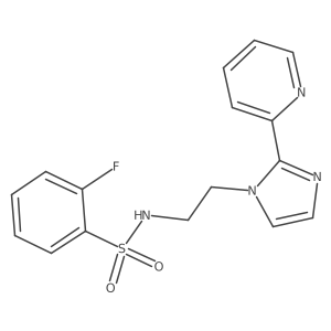 2-fluoro-N-(2-(2-(pyridin-2-yl)-1H-imidazol-1-yl)ethyl)benzenesulfonamide Structure