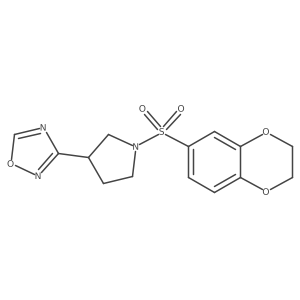 3-(1-((2,3-Dihydrobenzo[b][1,4]dioxin-6-yl)sulfonyl)pyrrolidin-3-yl)-1,2,4-oxadiazole结构式