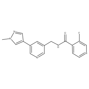 3-fluoro-N-((5-(1-methyl-1H-pyrazol-4-yl)pyridin-3-yl)methyl)isonicotinamide Structure