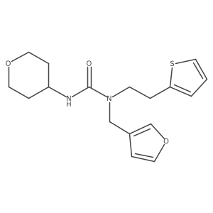 1-(furan-3-ylmethyl)-3-(tetrahydro-2H-pyran-4-yl)-1-(2-(thiophen-2-yl)ethyl)urea Structure