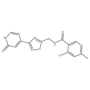 2-chloro-4-fluoro-N-((3-(2-oxo-1,2-dihydropyridin-4-yl)-1,2,4-oxadiazol-5-yl)methyl)benzamide结构式