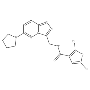 2,5-dichloro-N-((6-(pyrrolidin-1-yl)-[1,2,4]triazolo[4,3-b]pyridazin-3-yl)methyl)thiophene-3-carboxamide Structure