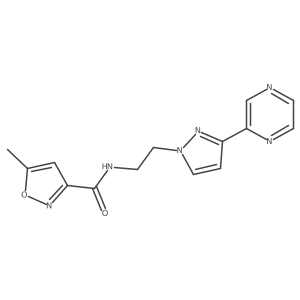 5-methyl-N-(2-(3-(pyrazin-2-yl)-1H-pyrazol-1-yl)ethyl)isoxazole-3-carboxamide Structure