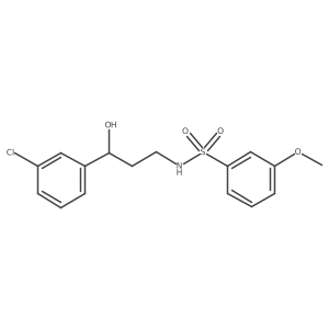N-(3-(3-chlorophenyl)-3-hydroxypropyl)-3-methoxybenzenesulfonamide结构式