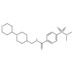 4-(N,N-dimethylsulfamoyl)-N-((1-(tetrahydro-2H-pyran-4-yl)piperidin-4-yl)methyl)benzamide结构式