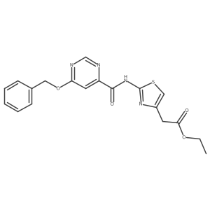 Ethyl 2-(2-(6-(benzyloxy)pyrimidine-4-carboxamido)thiazol-4-yl)acetate Structure