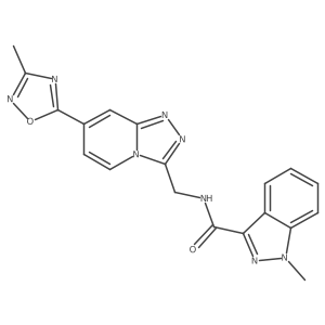 1-methyl-N-((7-(3-methyl-1,2,4-oxadiazol-5-yl)-[1,2,4]triazolo[4,3-a]pyridin-3-yl)methyl)-1H-indazole-3-carboxamide结构式
