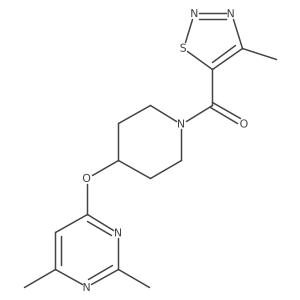 (4-((2,6-Dimethylpyrimidin-4-yl)oxy)piperidin-1-yl)(4-methyl-1,2,3-thiadiazol-5-yl)methanone结构式