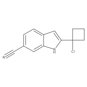 2-(1-chlorocyclobutyl)-1H-indole-6-carbonitrile结构式