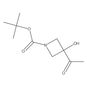 tert-Butyl 3-acetyl-3-hydroxyazetidine-1-carboxylate结构式