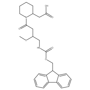 2-[(2R)-1-[4-({[(9H-fluoren-9-yl)methoxy]carbonyl}amino)-3-methoxybutanoyl]piperidin-2-yl]acetic acid结构式