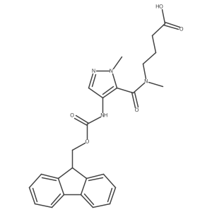 4-{1-[4-({[(9H-fluoren-9-yl)methoxy]carbonyl}amino)-1-methyl-1H-pyrazol-5-yl]-N-methylformamido}butanoic acid Structure