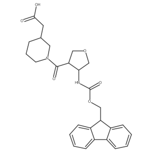 2-{1-[4-({[(9H-fluoren-9-yl)methoxy]carbonyl}amino)oxolane-3-carbonyl]piperidin-3-yl}acetic acid Structure