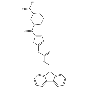 4-[2-({[(9H-fluoren-9-yl)methoxy]carbonyl}amino)-1,3-thiazole-5-carbonyl]morpholine-2-carboxylic acid Structure