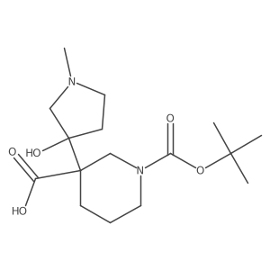 1-[(Tert-butoxy)carbonyl]-3-(3-hydroxy-1-methylpyrrolidin-3-yl)piperidine-3-carboxylic acid结构式
