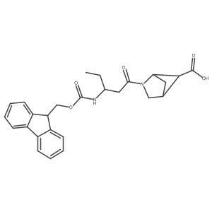 2-[3-({[(9H-fluoren-9-yl)methoxy]carbonyl}amino)pentanoyl]-2-azabicyclo[2.1.1]hexane-5-carboxylic acid结构式