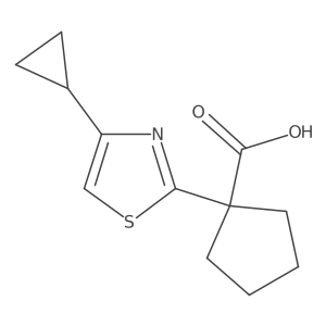 1-(4-Cyclopropyl-1,3-thiazol-2-yl)cyclopentane-1-carboxylic acid结构式