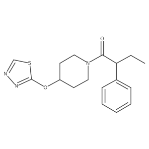 2-Phenyl-1-[4-(1,3,4-thiadiazol-2-yloxy)piperidin-1-yl]butan-1-one Structure