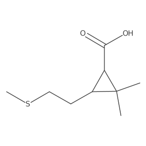 2,2-Dimethyl-3-[2-(methylsulfanyl)ethyl]cyclopropane-1-carboxylic acid结构式