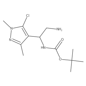 tert-butyl N-[2-amino-1-(5-chloro-1,3-dimethyl-1H-pyrazol-4-yl)ethyl]carbamate结构式