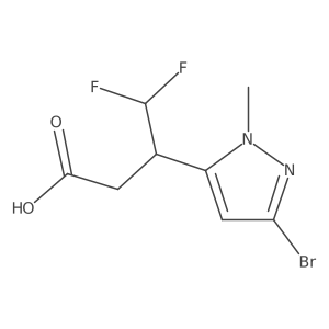 3-(3-bromo-1-methyl-1H-pyrazol-5-yl)-4,4-difluorobutanoic acid Structure