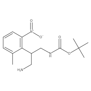 tert-butyl N-[3-amino-2-(2-methyl-6-nitrophenyl)propyl]carbamate结构式
