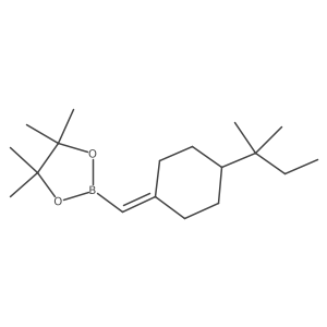 4,4,5,5-Tetramethyl-2-((4-(tert-pentyl)cyclohexylidene)methyl)-1,3,2-dioxaborolane结构式