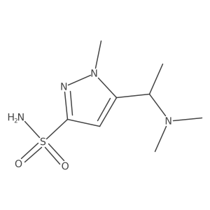 5-[1-(Dimethylamino)ethyl]-1-methyl-1H-pyrazole-3-sulfonamide结构式