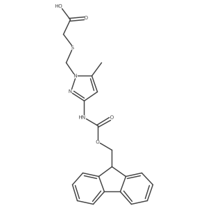 2-({[3-({[(9H-fluoren-9-yl)methoxy]carbonyl}amino)-5-methyl-1H-pyrazol-1-yl]methyl}sulfanyl)acetic acid Structure