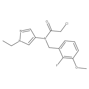 2-Chloro-N-(1-ethylpyrazol-4-yl)-N-[(2-fluoro-3-methoxyphenyl)methyl]acetamide结构式