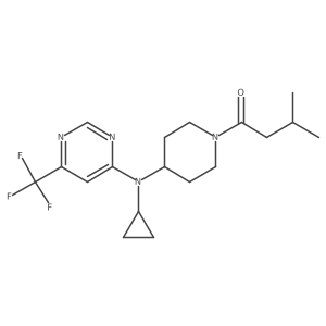 1-(4-{Cyclopropyl[6-(trifluoromethyl)pyrimidin-4-yl]amino}piperidin-1-yl)-3-methylbutan-1-one Structure