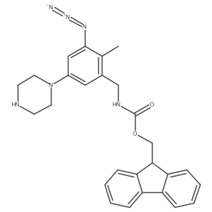 (9H-fluoren-9-yl)methyl N-{[3-azido-2-methyl-5-(piperazin-1-yl)phenyl]methyl}carbamate Structure