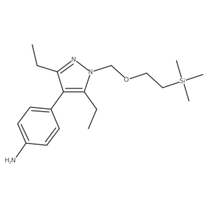 4-[3,5-Diethyl-1-[[2-(trimethylsilyl)ethoxy]methyl]-1H-pyrazol-4-yl]benzenamine结构式