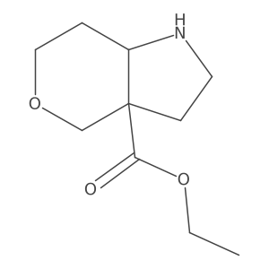 rac-ethyl (3aR,7aS)-octahydropyrano[4,3-b]pyrrole-3a-carboxylate结构式